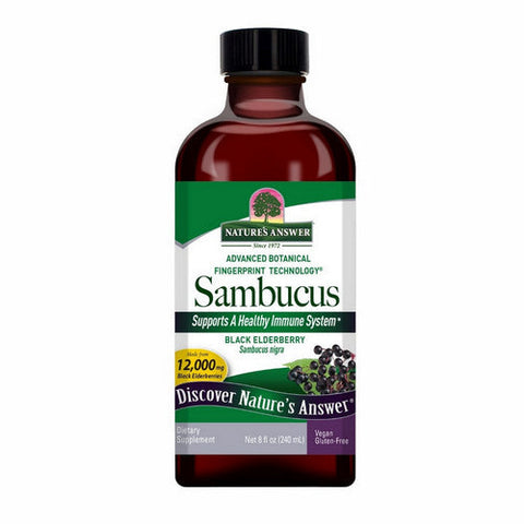 Nature's Answer, Sambucus Black Elderberry Alcohol-Free, 2500 Mg, 8 Oz Nature's Answer