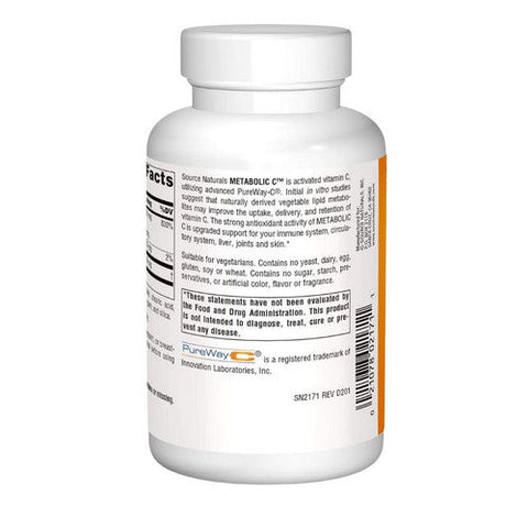 Source Naturals, Metabolic C, 500mg, 180 Tabs Source Naturals