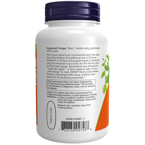 Now Foods, Horny Goat Weed Extract, 750 mg, 90 Tabs