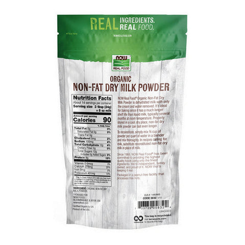 Now Foods, Organic Non-Fat Dry Milk Powder, 12 Oz Now Foods