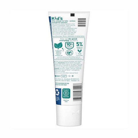 Tom's Of Maine, Kid'S Natural Toothpaste Fluoride-Free Ages 2 Plus Silly Strawberry, 5.1 Oz Tom's Of Maine