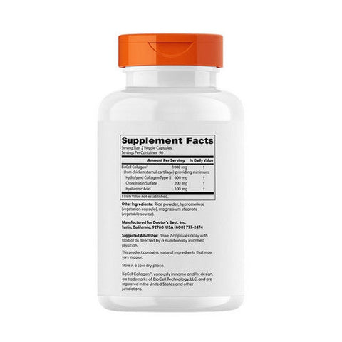 Doctors Best, Hyaluronic Acid + Chondroitin Sulfate, 180 Veggie Caps Doctors Best