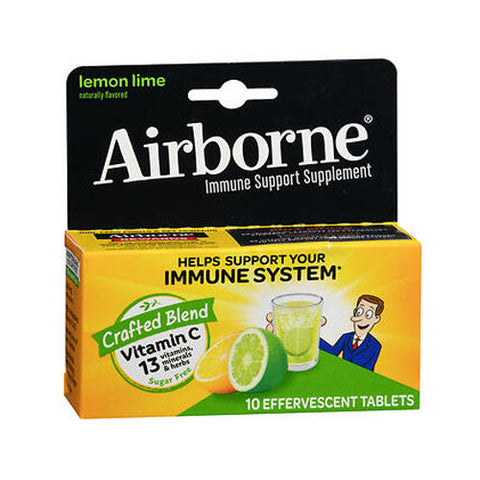 Airborne, Effervescent Health Formula Lemon Lime, 10 Tabs Airborne