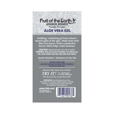 Fruit Of The Earth, Aloe Vera 100 % Gel, 6 Oz Fruit Of The Earth