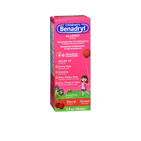 Benadryl, Childrens Allergy Liquid Cherry, 4 Oz Benadryl