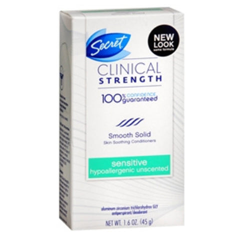 Secret Anti-Perspirant Deodorant Advanced Clinical Strength Solid Hypoallergenic 1.6 oz by Pepto-Bismol