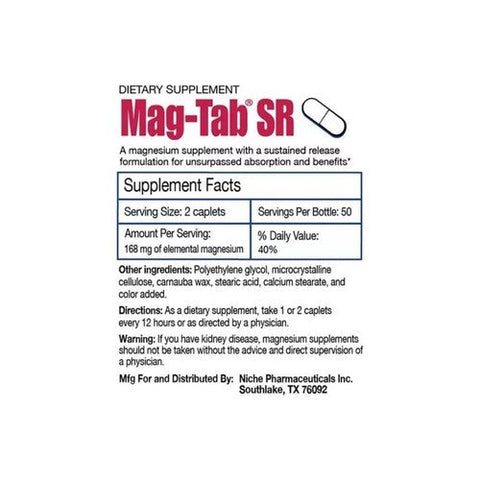 Mag-Tab, Sr Magnesium Supplement Caplets, 60 Count Mag-Tab