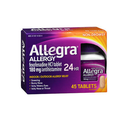 Allegra, Adult 24-Hour Allergy Relief Tablets, 180 mg, 45 Count Allegra