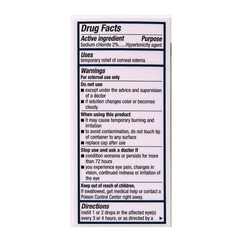 Bausch + Lomb, Muro 128 Sodium Chloride Hypertonicity Ophthalmic Solution 2%, 15 Ml Bausch + Lomb